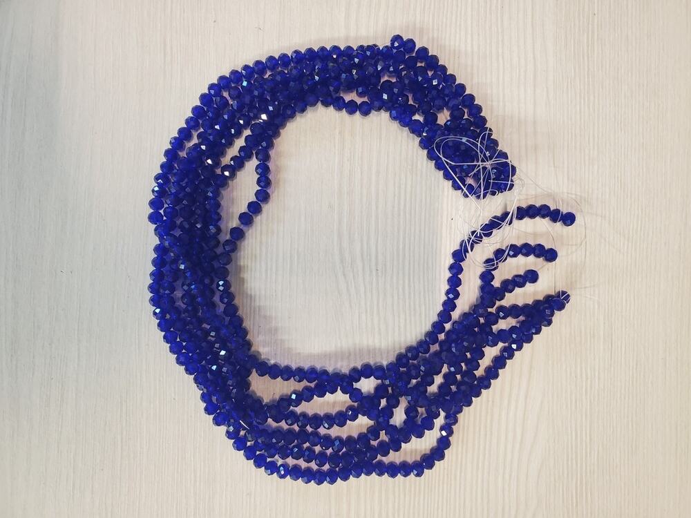 Crystal Royal Blue Faceted Beads Jewelry Making Lot Loose Strands DIY Craft